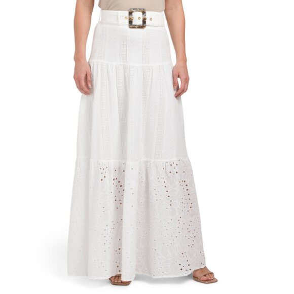 AQUA BLU Alabaster Carolina Maxi Skirt